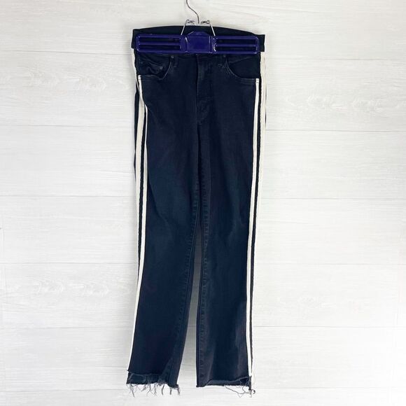 Mother The Insider Crop Step Fray Guilty Racer Stripe Jeans - Picture 6 of 14